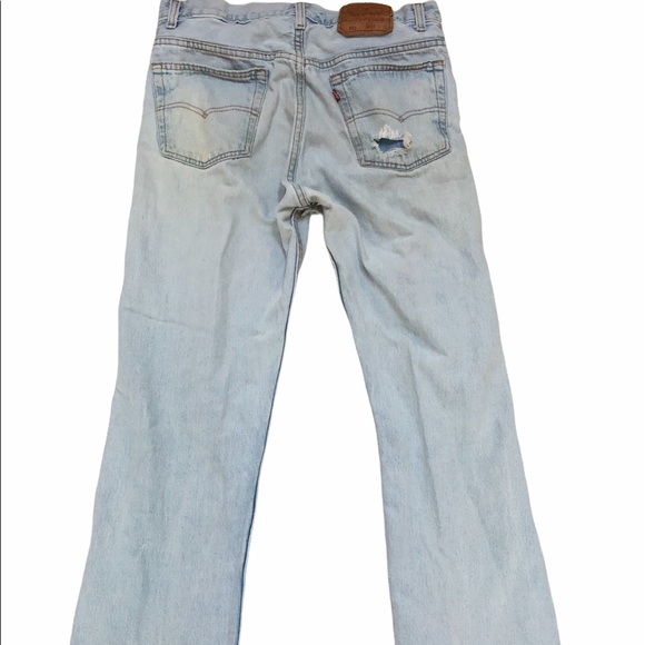 Vtg  Levis 501 USA 33x27 holes thrashed grunge - Picture 5 of 9